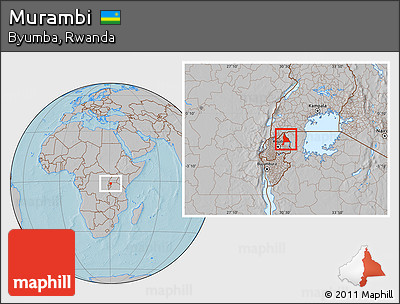 Gray Location Map of Murambi, hill shading