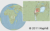 Savanna Style Location Map of Murambi, highlighted country, within the entire country, hill shading