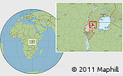 Savanna Style Location Map of Murambi, highlighted country, within the entire country