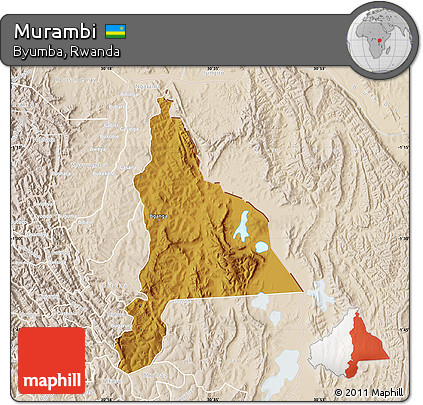 Physical Map of Murambi, lighten