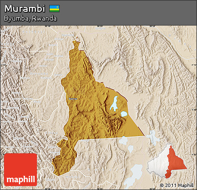 Physical Map of Murambi, lighten