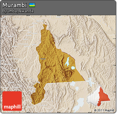 Physical Map of Murambi, lighten