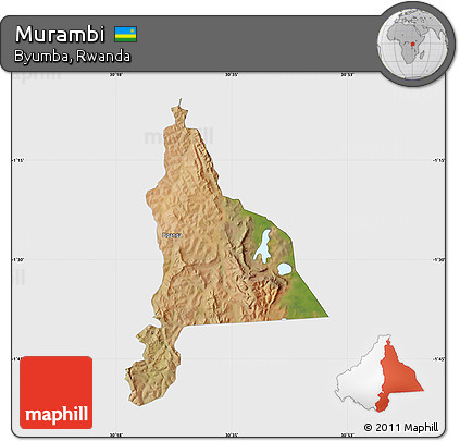 Satellite Map of Murambi, single color outside
