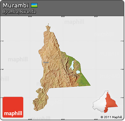 Satellite Map of Murambi, single color outside