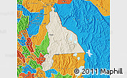 Shaded Relief Map of Murambi, political outside