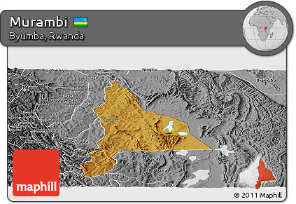 Physical Panoramic Map of Murambi, desaturated