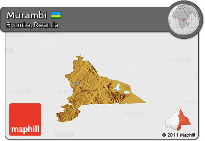 Physical Panoramic Map of Murambi, single color outside