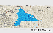 Political Panoramic Map of Murambi, shaded relief outside