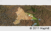 Satellite Panoramic Map of Murambi, darken