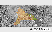 Satellite Panoramic Map of Murambi, desaturated