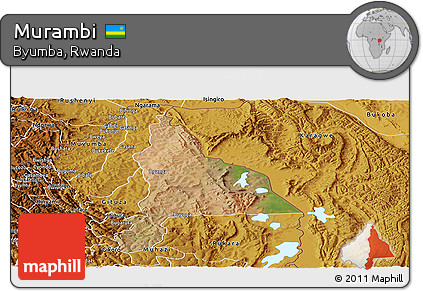 Satellite Panoramic Map of Murambi, physical outside