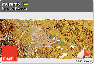 Satellite Panoramic Map of Murambi, physical outside