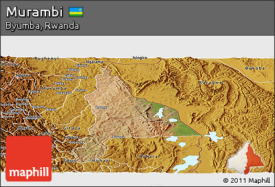 Satellite Panoramic Map of Murambi, physical outside