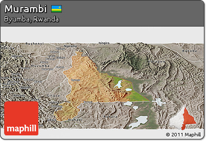 Satellite Panoramic Map of Murambi, semi-desaturated