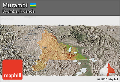 Satellite Panoramic Map of Murambi, semi-desaturated