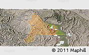 Satellite Panoramic Map of Murambi, semi-desaturated
