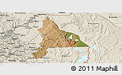 Satellite Panoramic Map of Murambi, shaded relief outside