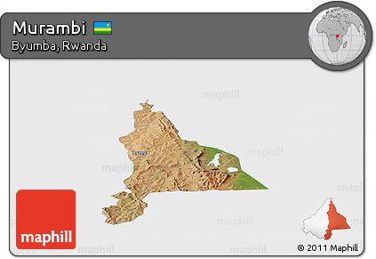 Satellite Panoramic Map of Murambi, single color outside