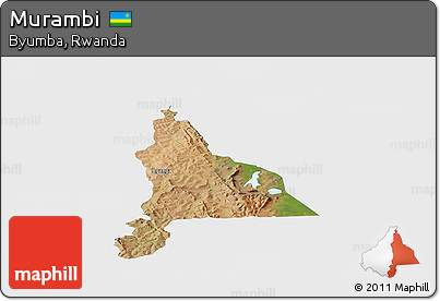 Satellite Panoramic Map of Murambi, single color outside