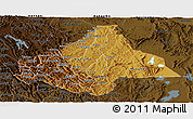 Physical Panoramic Map of Byumba, darken