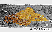 Physical Panoramic Map of Byumba, desaturated