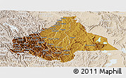 Physical Panoramic Map of Byumba, lighten