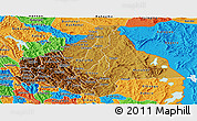 Physical Panoramic Map of Byumba, political outside