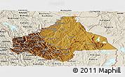 Physical Panoramic Map of Byumba, shaded relief outside