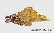 Physical Panoramic Map of Byumba, single color outside