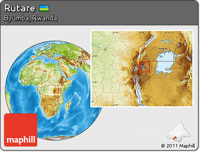 Physical Location Map of Rutare, within the entire country