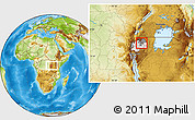 Physical Location Map of Rutare, highlighted country, highlighted parent region