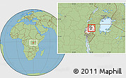 Savanna Style Location Map of Rutare, highlighted country