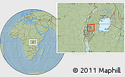 Savanna Style Location Map of Rutare, hill shading