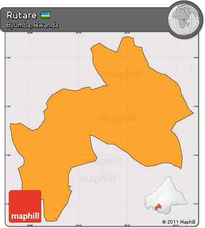 Political Simple Map of Rutare, cropped outside