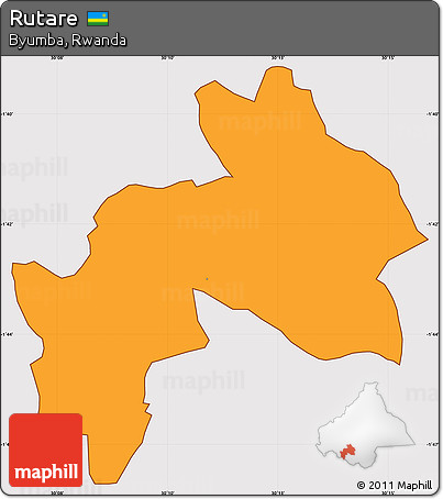 Political Simple Map of Rutare, cropped outside