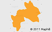 Political Simple Map of Rutare, single color outside