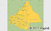 Savanna Style Simple Map of Byumba, single color outside