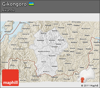 Classic Style 3D Map of Gikongoro