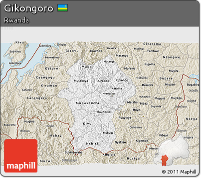 Classic Style 3D Map of Gikongoro
