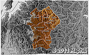 Physical 3D Map of Gikongoro, desaturated