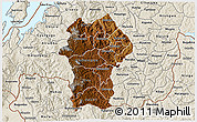 Physical 3D Map of Gikongoro, shaded relief outside