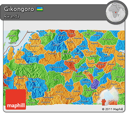 Political 3D Map of Gikongoro