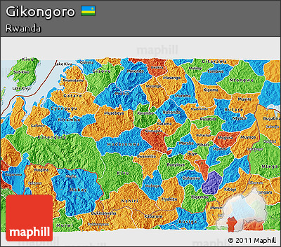 Political 3D Map of Gikongoro