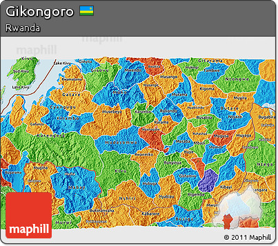 Political 3D Map of Gikongoro
