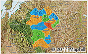 Political 3D Map of Gikongoro, satellite outside