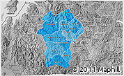 Political Shades 3D Map of Gikongoro, desaturated