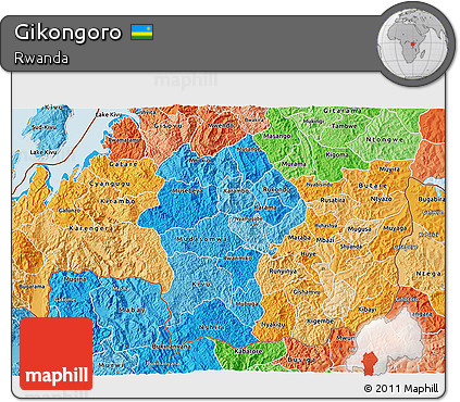 Political Shades 3D Map of Gikongoro