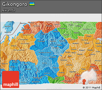 Political Shades 3D Map of Gikongoro