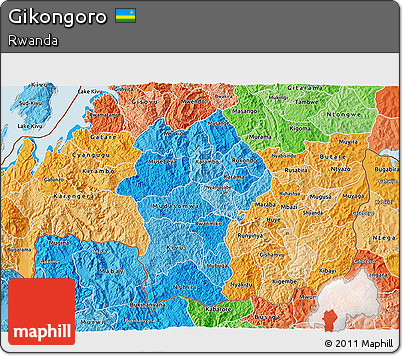 Political Shades 3D Map of Gikongoro