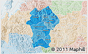 Political Shades 3D Map of Gikongoro, lighten